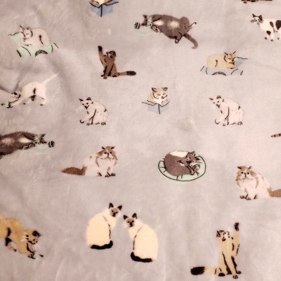 Cuddl Duds Sherpa Fleece Plush Throw Kitty Cat